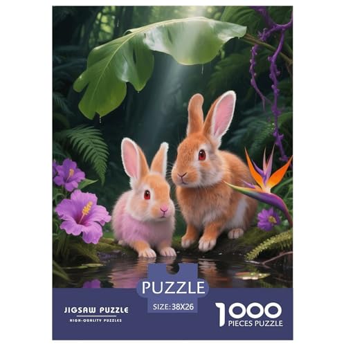 1000 Teile Häsin und Junges Puzzle – Für Erwachsene, Herausforderndes Knobelspiel, Regenwald Wasserloch Puzzles, Wohnkultur, Geschenk Für Erwachsene 38x26cm/1000pcs 1000 Teile Häsin und Junges Puzzle – Für Erwachsene, Herausforderndes Knobelspiel, Regenwald Wasserloch Puzzles, Wohnkultur, Geschenk Für Erwachsene 38x26cm/1000pcs von EMYXPAQM