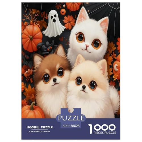 1000 Teile Halloween Puzzle – Für Erwachsene, Familienspaß & Gemeinsames Spiel, Niedlicher Welpe Puzzle, Dekoration, Geschenk Für Kinder 38x26cm/1000pcs 1000 Teile Halloween Puzzle – Für Erwachsene, Familienspaß & Gemeinsames Spiel, Niedlicher Welpe Puzzle, Dekoration, Geschenk Für Kinder 38x26cm/1000pcs von EMYXPAQM