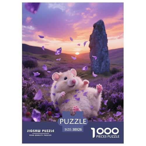 1000 Teile Hamster Puzzle – Für Erwachsene, Herausforderndes Denkspiel, Heather Blumenmeer Puzzle, DekoRatteion, Geschenk Für Kinder 38x26cm/1000pcs von EMYXPAQM