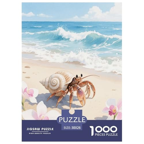 1000 Teile Hermit Krabbe Puzzle Für Erwachsene Und Kinder Geschicklichkeitsspiel Einsiedlerkrebs Strand Puzzle Aus Karton Wohndekoration Geschenk Zum Geburtstag 38x26cm/1000pcs von EMYXPAQM