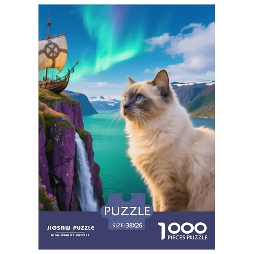 1000 Teile Himalaya Puzzle – Für Erwachsene, Familienspaß & Lernspielzeug, Katze Klippe Edge Puzzle, Dekoration, Geschenk Zum Geburtstag 38x26cm/1000pcs von EMYXPAQM