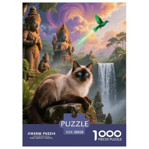 1000 Teile Himalaya Puzzle – Für Erwachsene, Familienspaß & Lernspielzeug, Katze Steinskulptur Puzzles, Dekoration, Geschenk Für Erwachsene 38x26cm/1000pcs von EMYXPAQM