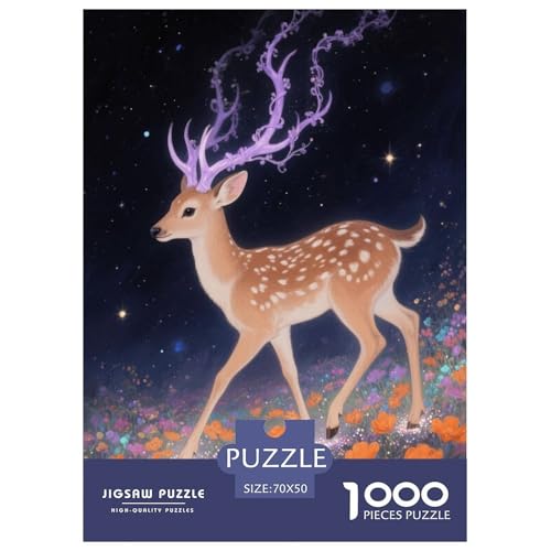 1000 Teile Hirsch Puzzle Für Erwachsene Und Kinder Geschicklichkeitsspiel Hirsch Blumen Puzzles Aus Karton Wohndekoration Unique Gift 70x50cm/1000pcs 1000 Teile Hirsch Puzzle Für Erwachsene Und Kinder Geschicklichkeitsspiel Hirsch Blumen Puzzles Aus Karton Wohndekoration Unique Gift 70x50cm/1000pcs von EMYXPAQM