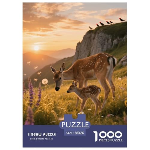 1000 Teile Hirsch und Kitz Puzzle – Für Erwachsene, Anspruchsvolles Spiel, Wildblumen Puzzles, Wohnkultur, Geschenk Zum Geburtstag 38x26cm/1000pcs 1000 Teile Hirsch und Kitz Puzzle – Für Erwachsene, Anspruchsvolles Spiel, Wildblumen Puzzles, Wohnkultur, Geschenk Zum Geburtstag 38x26cm/1000pcs von EMYXPAQM