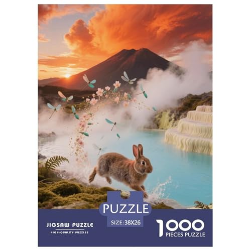 1000 Teile Holländisches Zwerghkaninchen Puzzle – Für Erwachsene, Herausforderndes Denkspiel, Heiße Quelle Puzzle, DekoRatteion, Geschenk Zum Geburtstag 38x26cm/1000pcs von EMYXPAQM