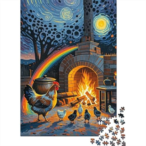 1000 Teile Huhn Puzzle Für Erwachsene Und Kinder Holzpuzzle Familien Spiel Henne Küchenherd Küken Puzzles Wohndekoration Geschenkideen 1000pcs (75x50cm) von EMYXPAQM