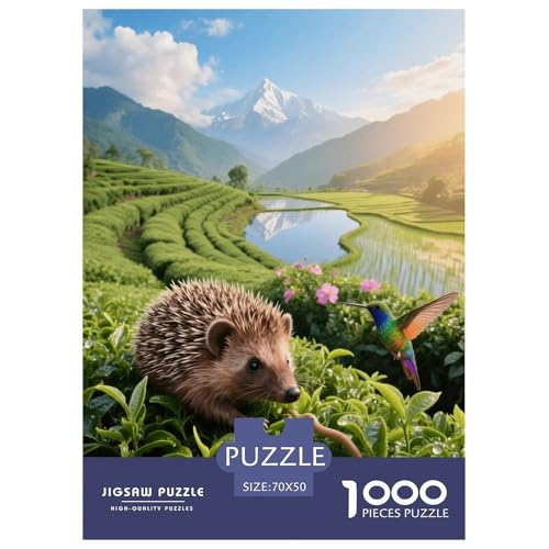 1000 Teile Igel Puzzle – Für Erwachsene, Anspruchsvolles Spiel, Terrassen Puzzle, Wohnkultur, Geschenk Für Erwachsene 70x50cm/1000pcs 1000 Teile Igel Puzzle – Für Erwachsene, Anspruchsvolles Spiel, Terrassen Puzzle, Wohnkultur, Geschenk Für Erwachsene 70x50cm/1000pcs von EMYXPAQM