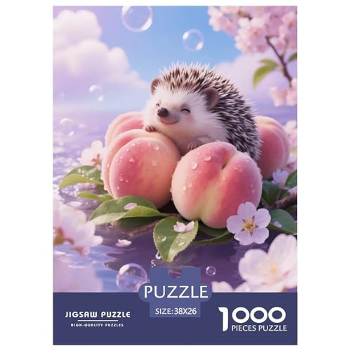 1000 Teile Igel Puzzle – Für Erwachsene, Familienspaß & Gemeinsames Spiel, Pfirsich Puzzle, Dekoration, Geschenkideen 38x26cm/1000pcs von EMYXPAQM
