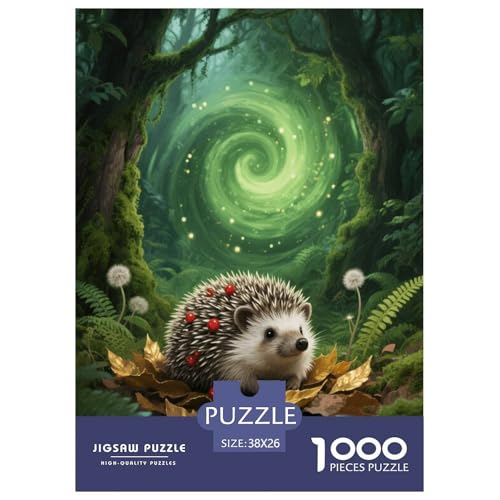 1000 Teile Igel Puzzle Für Erwachsene Und Kinder Geschicklichkeitsspiel Igel Wirbel Dschungel Puzzle Aus Karton Wohndekoration Einzigartiges Geschenk 38x26cm/1000pcs von EMYXPAQM