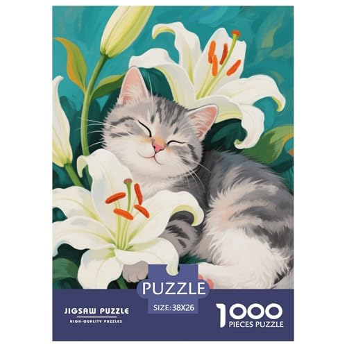 1000 Teile Kätzchen Puzzle – Für Erwachsene, Herausforderndes Knobelspiel, Lilienblumen Puzzles, Dekoration, Einzigartiges Geschenk 38x26cm/1000pcs 1000 Teile Kätzchen Puzzle – Für Erwachsene, Herausforderndes Knobelspiel, Lilienblumen Puzzles, Dekoration, Einzigartiges Geschenk 38x26cm/1000pcs von EMYXPAQM