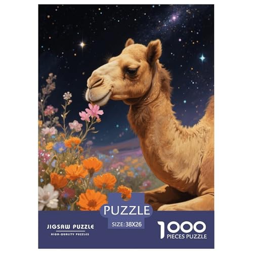 1000 Teile Kamel Puzzle Für Erwachsene Und Kinder Geschicklichkeitsspiel Kamel Blumen Puzzle Aus Karton Wohndekoration Geschenkideen 38x26cm/1000pcs von EMYXPAQM