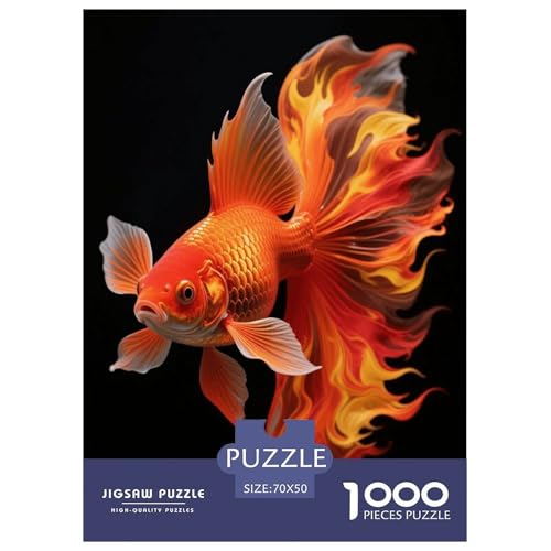 1000 Teile Kampffisch Puzzle Für Jugendliche Und Erwachsene Entspannung Spiel Oranger Kampffisch Puzzle Aus Karton Wohndekoration Geschenk Zum Geburtstag 70x50cm/1000pcs von EMYXPAQM