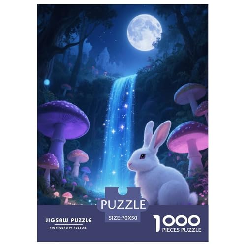 1000 Teile Kaninchen Puzzle Für Erwachsene Und Kinder Geschicklichkeitsspiel Kaninchen Traumwald Puzzle Aus Karton Wohndekoration Geschenkideen 70x50cm/1000pcs von EMYXPAQM