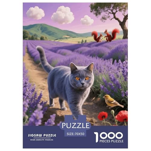 1000 Teile Kartäuser Puzzle – Für Erwachsene, Familienspaß & Lernspielzeug, Katze Blumenmeer Squirrel Puzzle, Dekoration, Geschenk Für Erwachsene 70x50cm/1000pcs von EMYXPAQM