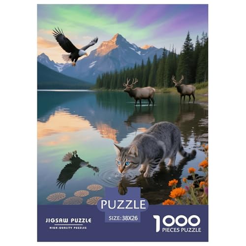 1000 Teile Kartäuser Puzzle – Für Erwachsene, Familienspaß & Lernspielzeug, Katze Elch Seeadler Puzzle, Wohnkultur, Geschenk Für Kinder 38x26cm/1000pcs von EMYXPAQM