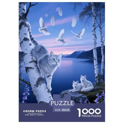 1000 Teile Kartäuser Puzzle – Für Erwachsene, Familienspaß & Lernspielzeug, Katze Weißer Fuchs Puzzles, Dekoration, Geschenk Für Kinder 38x26cm/1000pcs von EMYXPAQM
