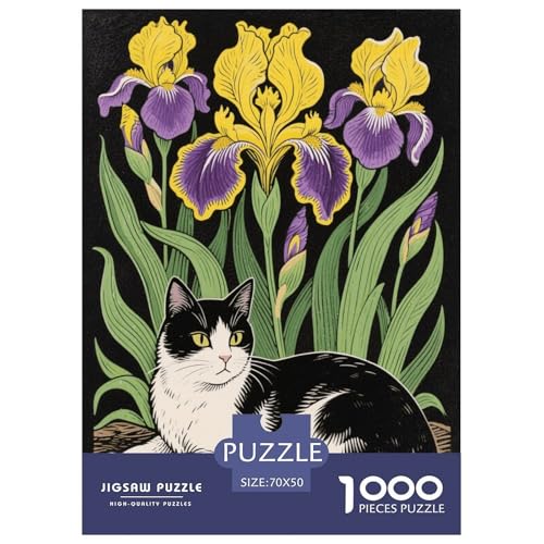 1000 Teile Katze Puzzle Für Erwachsene Und Kinder Geschicklichkeitsspiel Katzeniris Puzzles Aus Karton Wohndekoration Geschenk Zu Weihnachten 70x50cm/1000pcs von EMYXPAQM