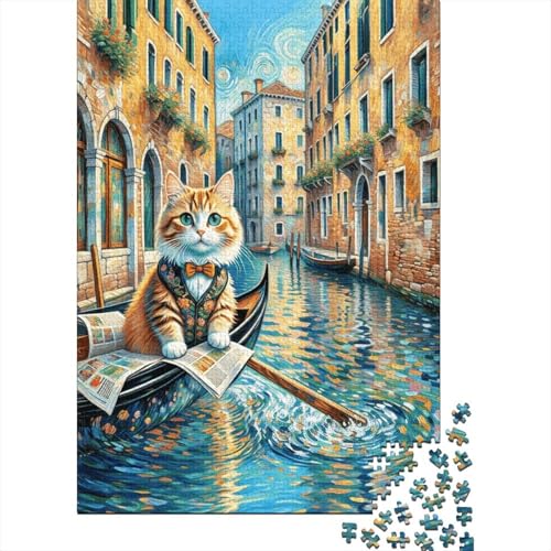 1000 Teile Katze Puzzle Für Erwachsene Und Kinder Holzpuzzle Familien Spiel Katze Ruderboot Puzzle Wohndekoration Geschenkideen 1000pcs (75x50cm) von EMYXPAQM