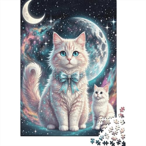 1000 Teile Katze Puzzle Für Erwachsene Und Kinder Holzpuzzle Familien Spiel Katze Träumer Sternenhimmel Puzzles Wohndekoration Geschenk Zum Geburtstag 1000pcs (75x50cm) von EMYXPAQM