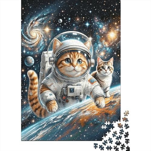 1000 Teile Katze Puzzle Für Erwachsene Und Kinder Holzpuzzle Familien Spiel Katze Weltraumplanet Puzzles Wohndekoration Unique Gift 1000pcs (75x50cm) von EMYXPAQM