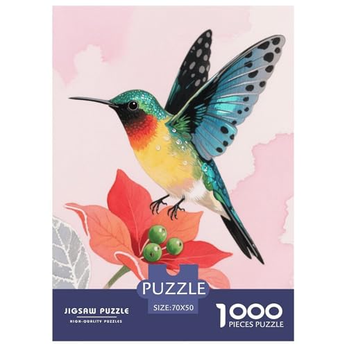1000 Teile Kolibri Puzzle Für Erwachsene Und Kinder Geschicklichkeitsspiel Kolibri Blumen Puzzle Aus Karton Wohndekoration Einzigartiges Geschenk 70x50cm/1000pcs von EMYXPAQM
