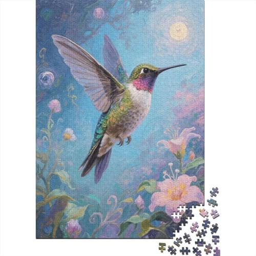 1000 Teile Kolibri Puzzle Für Erwachsene Und Kinder Holzpuzzle Familien Spiel Kolibri Blume Puzzles Wohndekoration Geschenkideen 1000pcs (75x50cm) von EMYXPAQM