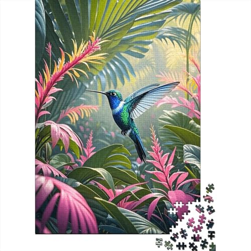 1000 Teile Kolibri Puzzle Für Erwachsene Und Kinder Holzpuzzle Familien Spiel Kolibri Tropenpflanze Puzzles Wohndekoration Geschenk Für Erwachsene 1000pcs (75x50cm) von EMYXPAQM