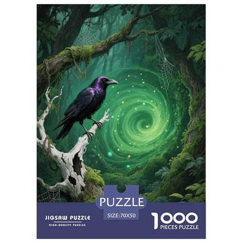 1000 Teile Krähe Puzzle Für Erwachsene Und Kinder Geschicklichkeitsspiel Krähe Wirbel Dschungel Puzzle Aus Karton Wohndekoration Einzigartiges Geschenk 70x50cm/1000pcs von EMYXPAQM