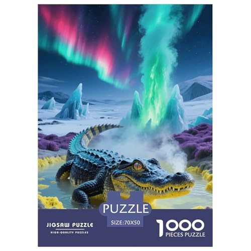 1000 Teile Krokodil Puzzle – Für Erwachsene, Familienfreundlicher Denkspaß, Aurora Heilquelle Puzzle, Wohnkultur, Einzigartiges Geschenk 70x50cm/1000pcs 1000 Teile Krokodil Puzzle – Für Erwachsene, Familienfreundlicher Denkspaß, Aurora Heilquelle Puzzle, Wohnkultur, Einzigartiges Geschenk 70x50cm/1000pcs von EMYXPAQM