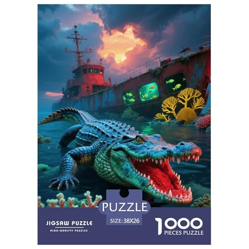 1000 Teile Krokodil Puzzle – Für Erwachsene, Familienfreundlicher Denkspaß, Schiffbruch Korallen Puzzle, Dekoration, Einzigartiges Geschenk 38x26cm/1000pcs 1000 Teile Krokodil Puzzle – Für Erwachsene, Familienfreundlicher Denkspaß, Schiffbruch Korallen Puzzle, Dekoration, Einzigartiges Geschenk 38x26cm/1000pcs von EMYXPAQM
