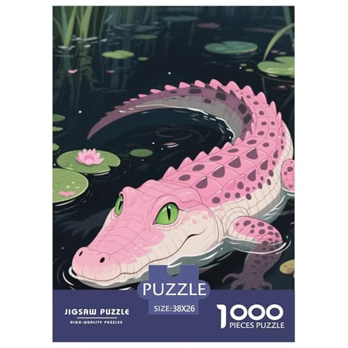 1000 Teile Krokodil Puzzle Für Erwachsene Und Kinder Geschicklichkeitsspiel Rosa Krokodil Puzzles Aus Karton Wohndekoration Unique Gift 38x26cm/1000pcs von EMYXPAQM