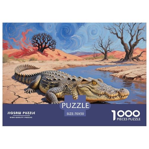 1000 Teile Krokodil Puzzle Für Erwachsene Und Kinder Pädagogisches Spiel Puzzles Aus Karton Wohndekoration Einzigartiges Geschenk 70x50cm/1000pcs von EMYXPAQM
