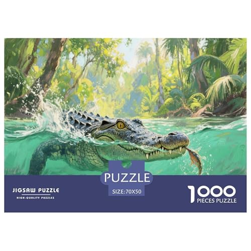 1000 Teile Krokodil Puzzle Für Erwachsene Und Kinder Pädagogisches Spiel Puzzles Aus Karton Wohndekoration Unique Gift 70x50cm/1000pcs von EMYXPAQM