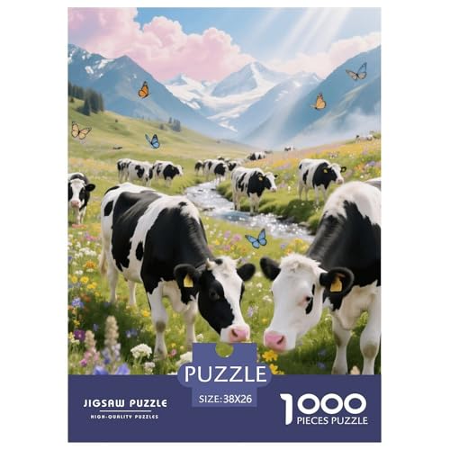 1000 Teile Kuh Puzzle – Für Erwachsene, Anspruchsvolles Spiel, Grasland Puzzles, DekoRatteion, Geschenk Für Kinder 38x26cm/1000pcs von EMYXPAQM