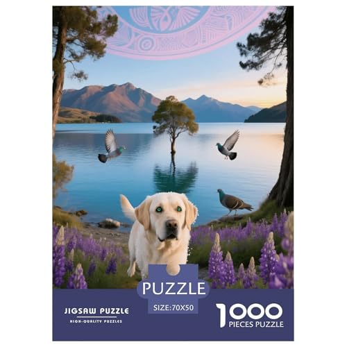 1000 Teile Labrador Retriever Puzzle – Für Erwachsene, Familienspaß & Lernspielzeug, Hund See Puzzles, Dekoration, Geschenkideen 70x50cm/1000pcs von EMYXPAQM