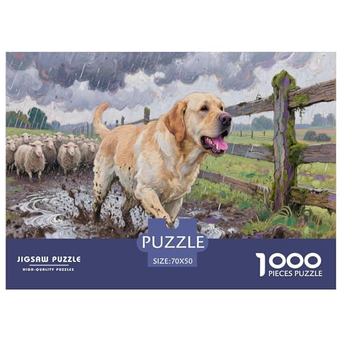 1000 Teile Labrador Retriever Puzzle Für Erwachsene Und Kinder Familien Spiel Puzzles Aus Karton Wohndekoration Geschenk Zu Weihnachten 70x50cm/1000pcs von EMYXPAQM