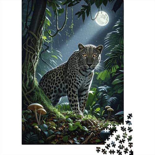 1000 Teile Leopard Puzzle Für Erwachsene Und Kinder Holzpuzzle Familien Spiel Leopard Dschungel Puzzles Wohndekoration Geschenk Zu Weihnachten 1000pcs (75x50cm) von EMYXPAQM