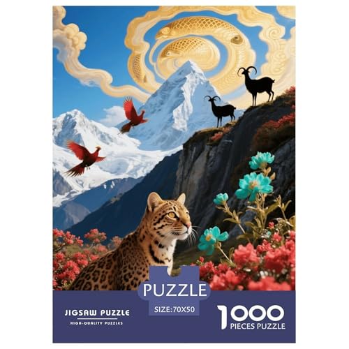 1000 Teile Leopard Puzzle Für Jugendliche Und Erwachsene Schwieriges Spiel Leopard Blumen Schneeberg Puzzle Aus Karton Wohndekoration Einzigartiges Geschenk 70x50cm/1000pcs 1000 Teile Leopard Puzzle Für Jugendliche Und Erwachsene Schwieriges Spiel Leopard Blumen Schneeberg Puzzle Aus Karton Wohndekoration Einzigartiges Geschenk 70x50cm/1000pcs von EMYXPAQM