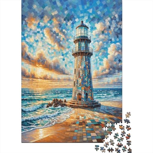 1000 Teile Leuchtturm Puzzle Für Erwachsene Und Kinder Holzpuzzle Familien Spiel Leuchtturm Mosaik Puzzles Wohndekoration Unique Gift 1000pcs (75x50cm) von EMYXPAQM