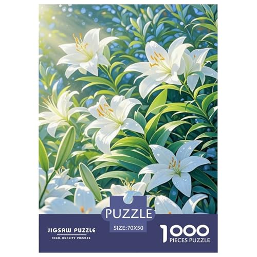 1000 Teile Lilie Puzzle Für Erwachsene Und Kinder Entspannung Spiel Morgens blühende Lilie Puzzle Aus Karton Wohndekoration Unique Gift 70x50cm/1000pcs von EMYXPAQM