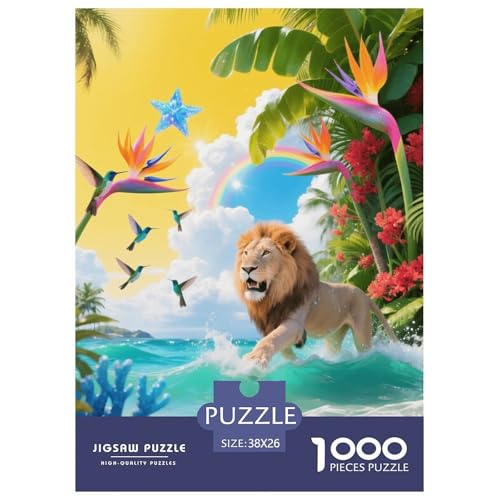 1000 Teile Löwe Puzzle – Für Erwachsene, Familienfreundlicher Denkspaß, Tropischer Strand Puzzle, Dekoration, Geschenkideen 38x26cm/1000pcs 1000 Teile Löwe Puzzle – Für Erwachsene, Familienfreundlicher Denkspaß, Tropischer Strand Puzzle, Dekoration, Geschenkideen 38x26cm/1000pcs von EMYXPAQM