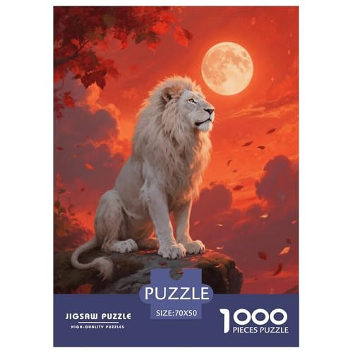 1000 Teile Löwe Puzzle Für Jugendliche Und Erwachsene Entspannung Spiel Löwe Herbstlaub Puzzles Aus Karton Wohndekoration Geschenk Zum Geburtstag 70x50cm/1000pcs von EMYXPAQM