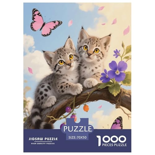 1000 Teile Luchs Junges Puzzle – Für Erwachsene, Herausforderndes Knobelspiel, Schmetterling Puzzles, Dekoration, Geschenkideen 70x50cm/1000pcs 1000 Teile Luchs Junges Puzzle – Für Erwachsene, Herausforderndes Knobelspiel, Schmetterling Puzzles, Dekoration, Geschenkideen 70x50cm/1000pcs von EMYXPAQM