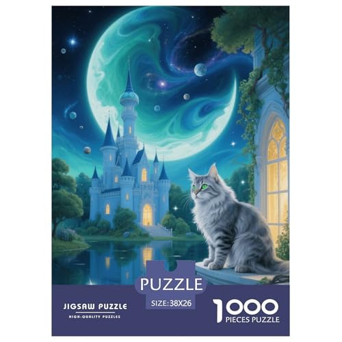 1000 Teile Maine Coon Puzzle Für Erwachsene Und Kinder Geschicklichkeitsspiel Maine Coon Fantasie Schloss Puzzle Aus Karton Wohndekoration Geschenkideen 38x26cm/1000pcs von EMYXPAQM