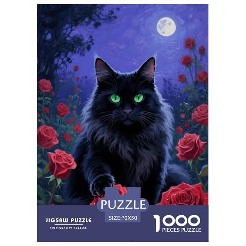 1000 Teile Maine Coon Puzzle Für Erwachsene Und Kinder Herausforderung Spiel Maine Coon Rosengarten Puzzles Aus Karton Wohndekoration Unique Gift 70x50cm/1000pcs von EMYXPAQM