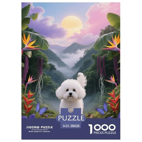 1000 Teile Malteser Puzzle – Für Erwachsene, Familienspaß & Lernspielzeug, Hund Wald Puzzle, Dekoration, Geschenk Für Erwachsene 38x26cm/1000pcs von EMYXPAQM