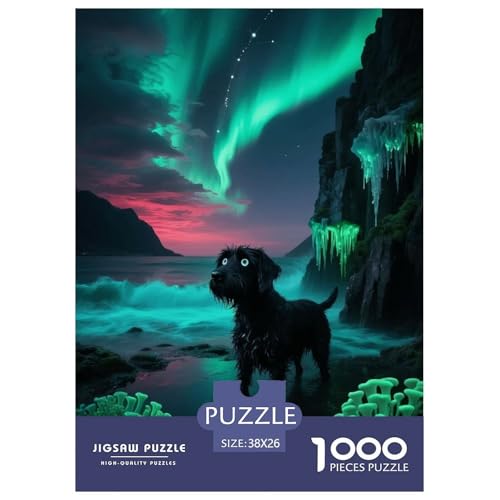 1000 Teile Manchester Terrier Puzzle – Für Erwachsene, Familienspaß & Lernspielzeug, Hund Polarlichtbucht Puzzles, Wohnkultur, Geschenk Zum Geburtstag 38x26cm/1000pcs von EMYXPAQM