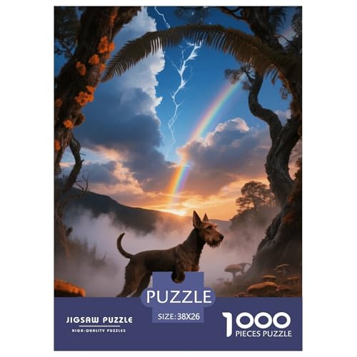 1000 Teile Manchester Terrier Puzzle – Für Erwachsene, Familienspaß & Lernspielzeug, Hund Zauberwald Puzzles, Wohnkultur, Geschenk Zum Geburtstag 38x26cm/1000pcs von EMYXPAQM