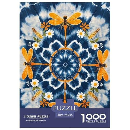 1000 Teile Mandala Puzzle Für Erwachsene Und Kinder Geschicklichkeitsspiel Gelbe Libelle Mandala Puzzle Aus Karton Wohndekoration Geschenk Zum Geburtstag 70x50cm/1000pcs von EMYXPAQM
