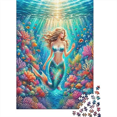 1000 Teile Meerjungfrau Puzzle Für Erwachsene Und Kinder Holzpuzzle Familien Spiel Meerjungfrau Unterwasserwelt Puzzles Wohndekoration Geschenkideen 1000pcs (75x50cm) von EMYXPAQM